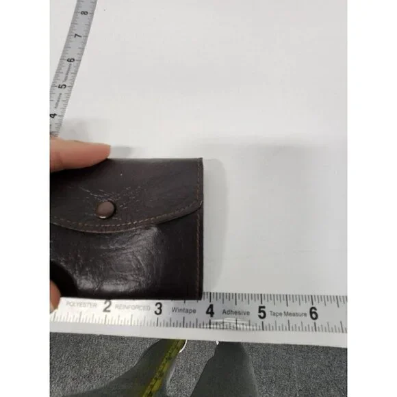 Vintage 70s Tex Tan Trifold Brown Leather Wallet Key Case Card Case Snap Closure - Picture 8 of 9